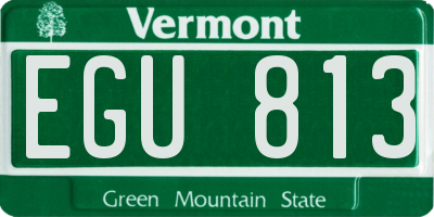 VT license plate EGU813