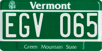 VT license plate EGV065