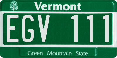 VT license plate EGV111