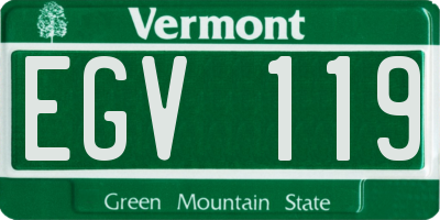 VT license plate EGV119