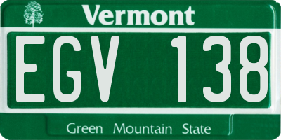 VT license plate EGV138
