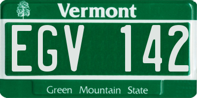 VT license plate EGV142