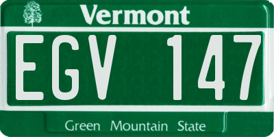 VT license plate EGV147