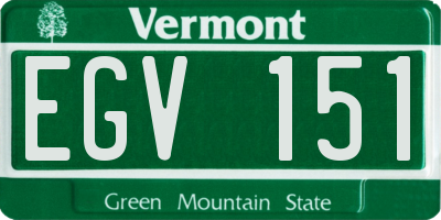 VT license plate EGV151
