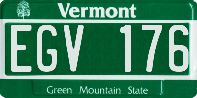 VT license plate EGV176