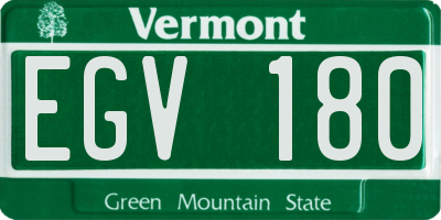 VT license plate EGV180