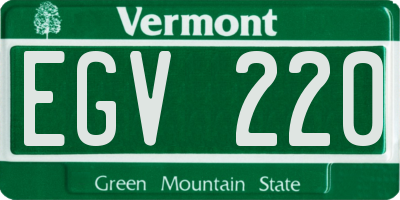 VT license plate EGV220