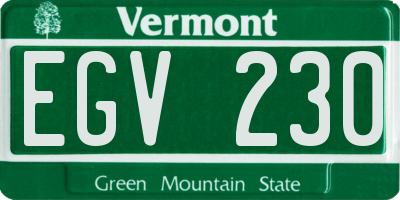 VT license plate EGV230