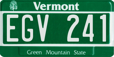 VT license plate EGV241