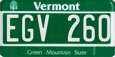 VT license plate EGV260