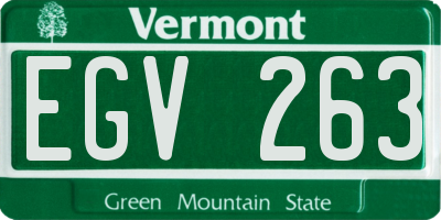 VT license plate EGV263