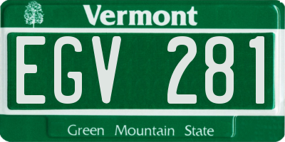 VT license plate EGV281