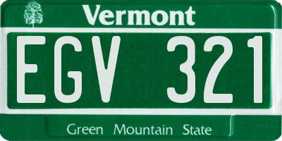 VT license plate EGV321