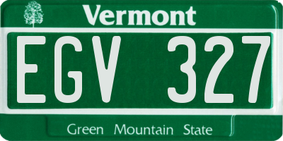 VT license plate EGV327
