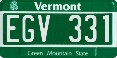 VT license plate EGV331