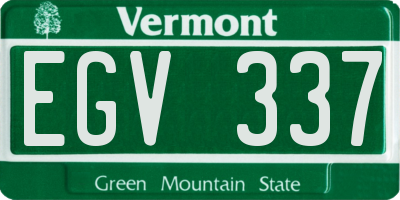 VT license plate EGV337