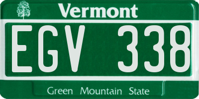 VT license plate EGV338