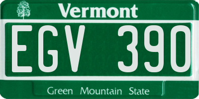 VT license plate EGV390