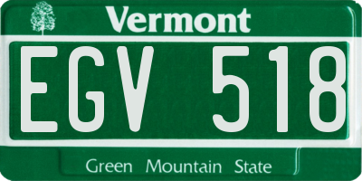 VT license plate EGV518