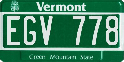 VT license plate EGV778