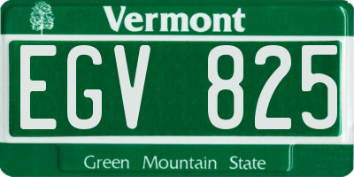 VT license plate EGV825