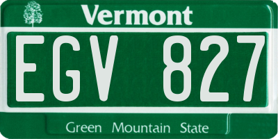 VT license plate EGV827
