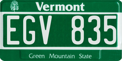 VT license plate EGV835