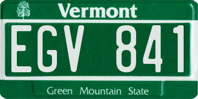 VT license plate EGV841