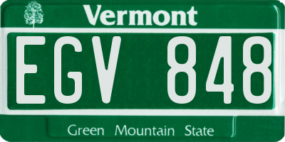 VT license plate EGV848