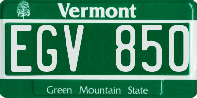 VT license plate EGV850