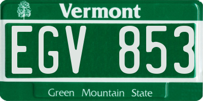 VT license plate EGV853