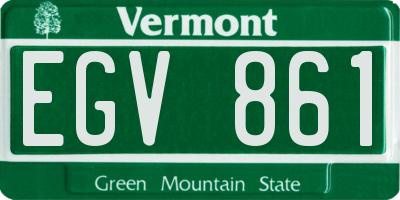 VT license plate EGV861