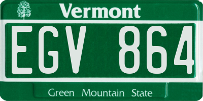 VT license plate EGV864