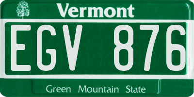 VT license plate EGV876