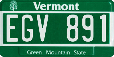 VT license plate EGV891