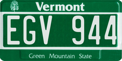 VT license plate EGV944