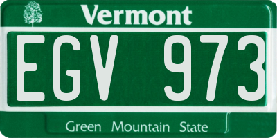 VT license plate EGV973