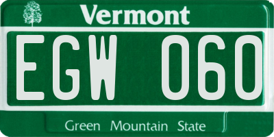 VT license plate EGW060
