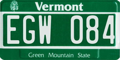 VT license plate EGW084
