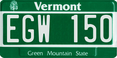 VT license plate EGW150