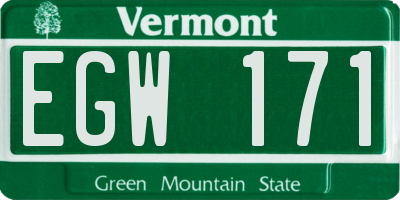 VT license plate EGW171