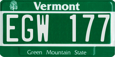 VT license plate EGW177
