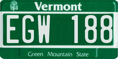 VT license plate EGW188
