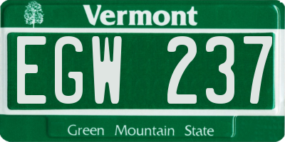 VT license plate EGW237