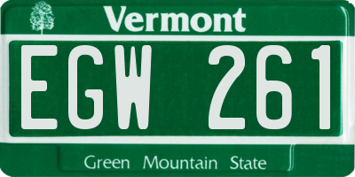 VT license plate EGW261