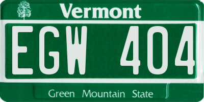 VT license plate EGW404