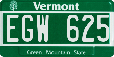 VT license plate EGW625