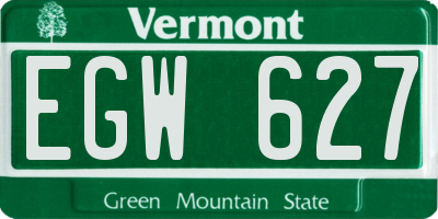 VT license plate EGW627