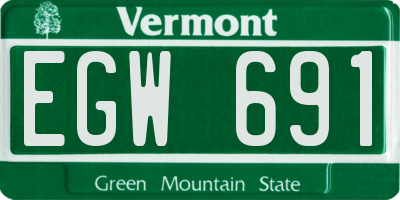VT license plate EGW691
