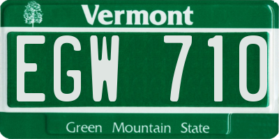 VT license plate EGW710